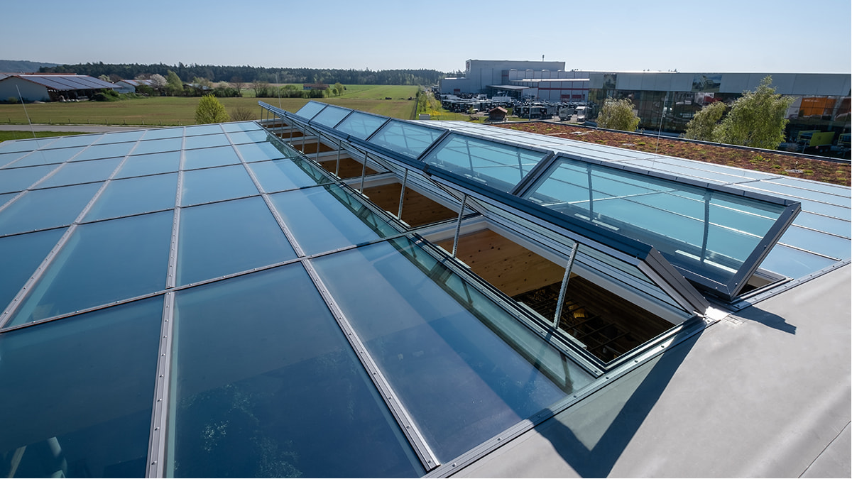 LAMILUX Glass Roof PR60 at the Organic Food Store Byodo in Mühldorf am Inn (Germany)
